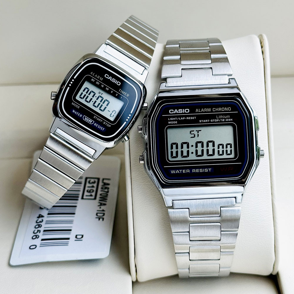 Đồng Hồ Đôi Nam Nữ Casio Dây Kim Loại Chính Hãng