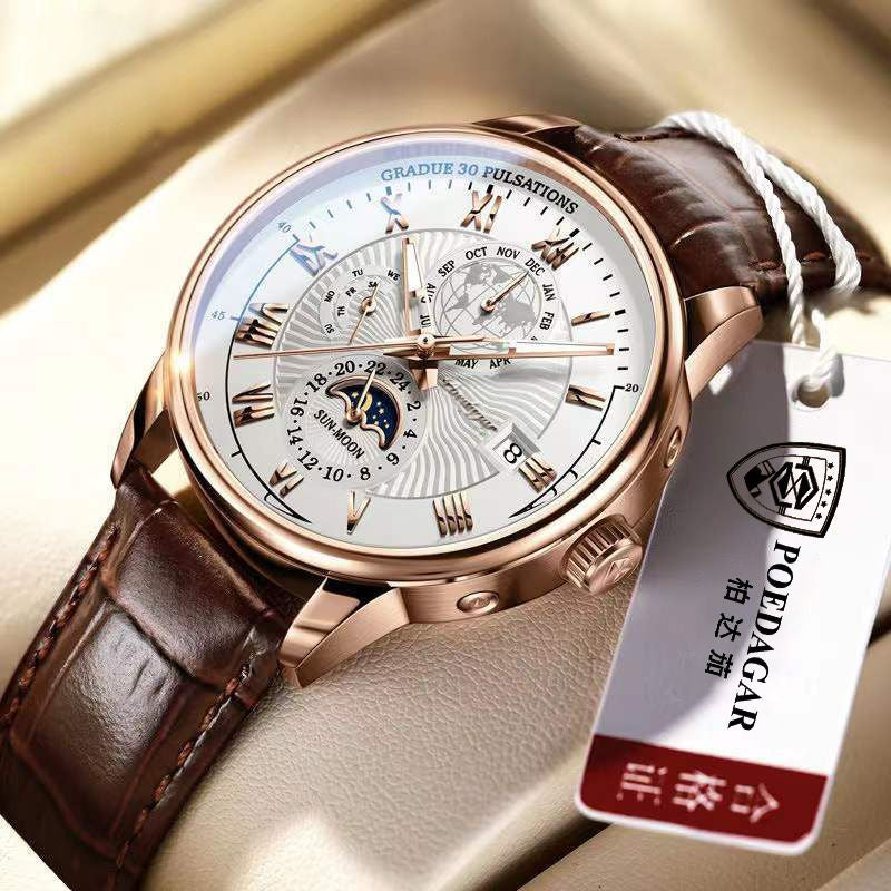 Đồng Hồ Nam POEDAGAR Đồng hồ Đeo Tay Nam Máy Nhật Sang Trọng – Gagay shop